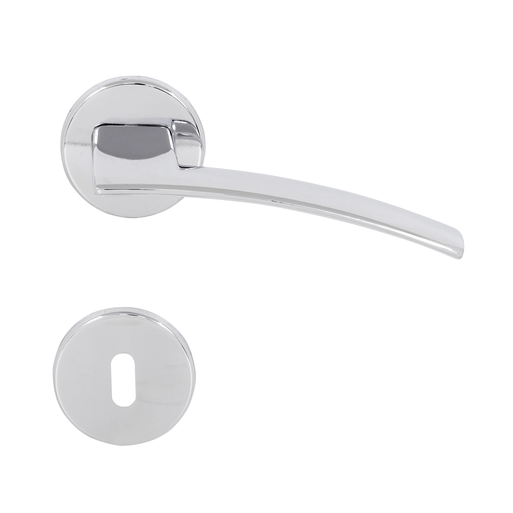Fechadura para Porta Interna Cromado 55mm Comum com Roseta Logus Imab