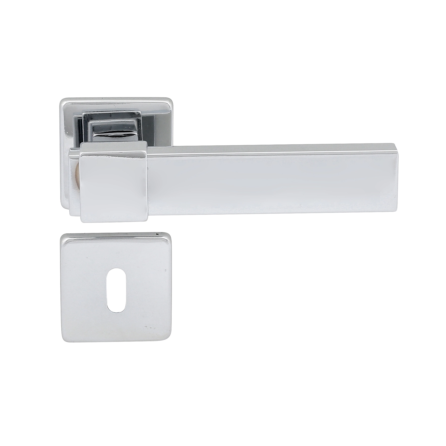 Fechadura para Porta Interna Simples Cromado 55mm com Roseta Bruma Imab