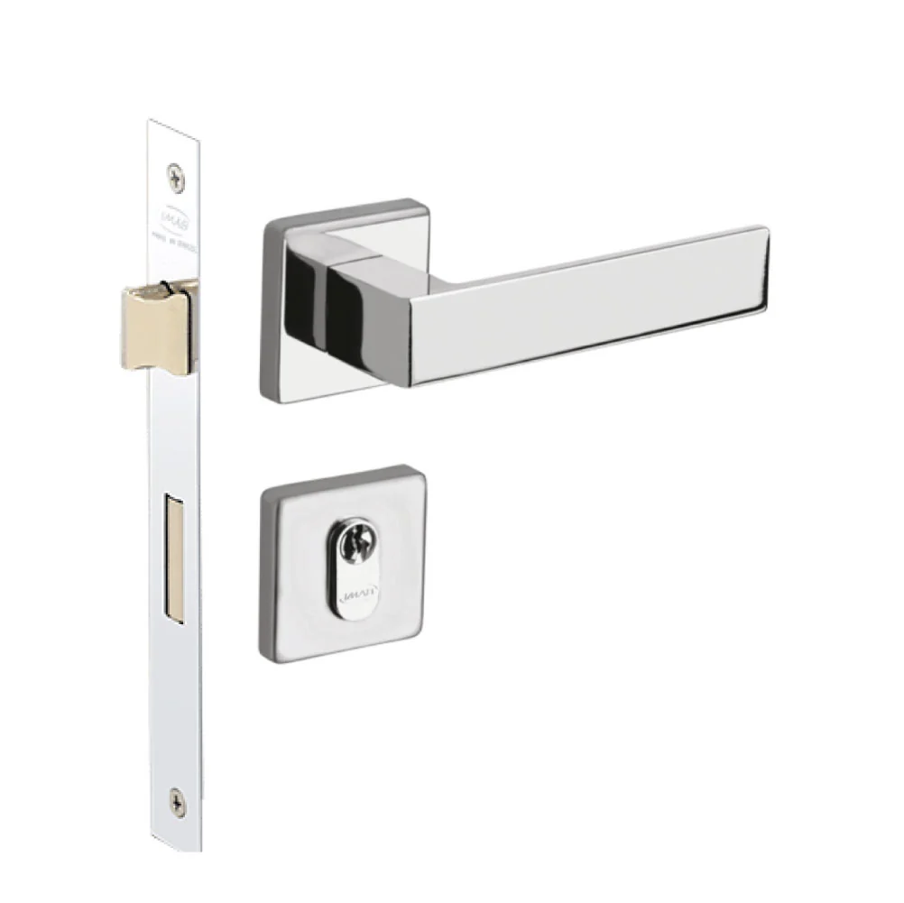Fechadura Imab Tess Cromada Chave Externa Máquina 40mm