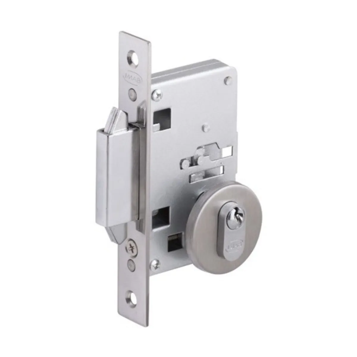 Fechadura Porta De Correr E Abrir Imab 2469 Escovado 55mm