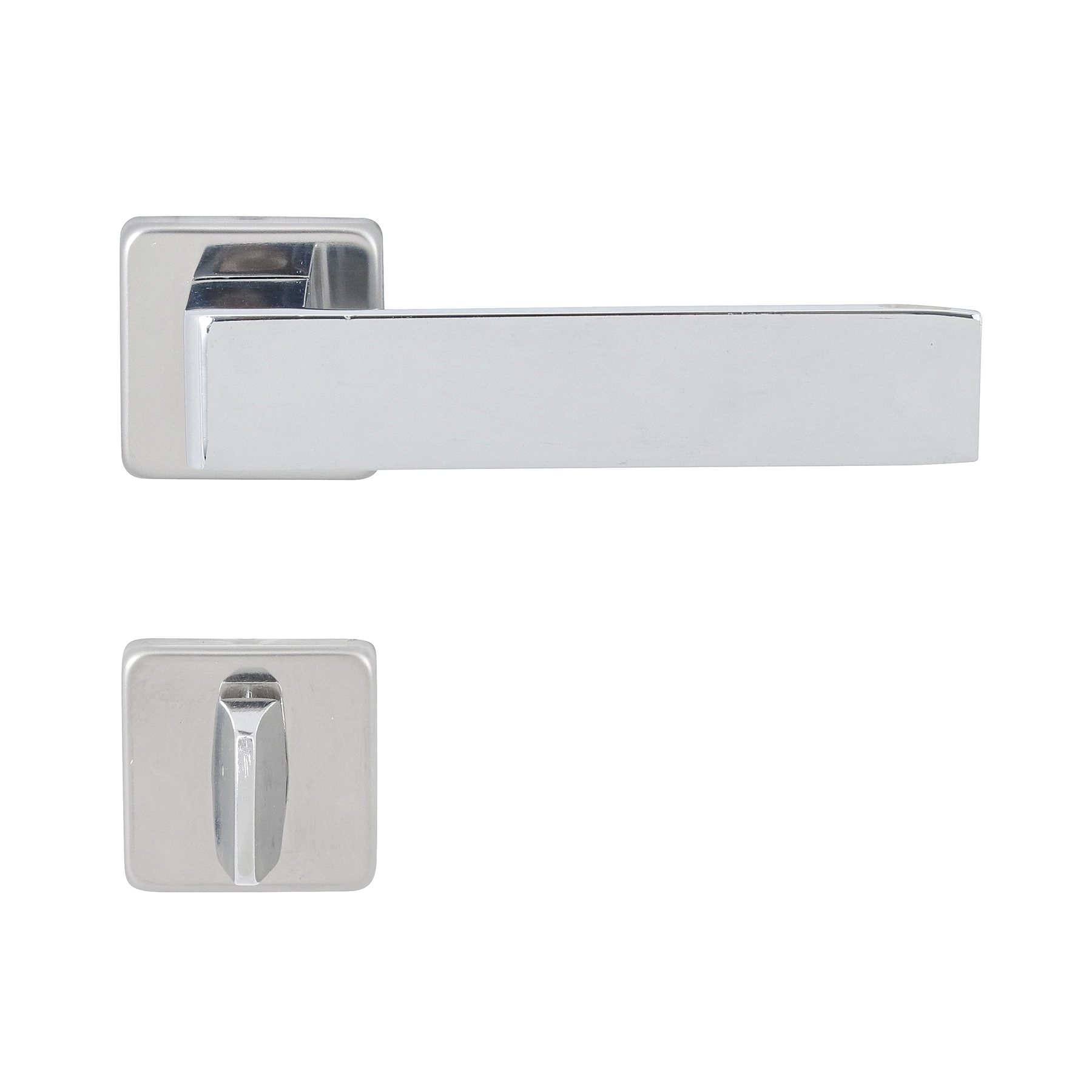 Fechadura Imab para Porta do Banheiro Cromado 40mm Chave Simples