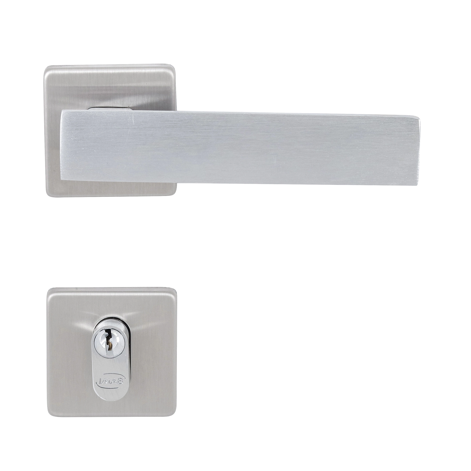 Fechadura para Porta de Entrada Imab Metro Light Acetinado 55mm Inox Chave Simples