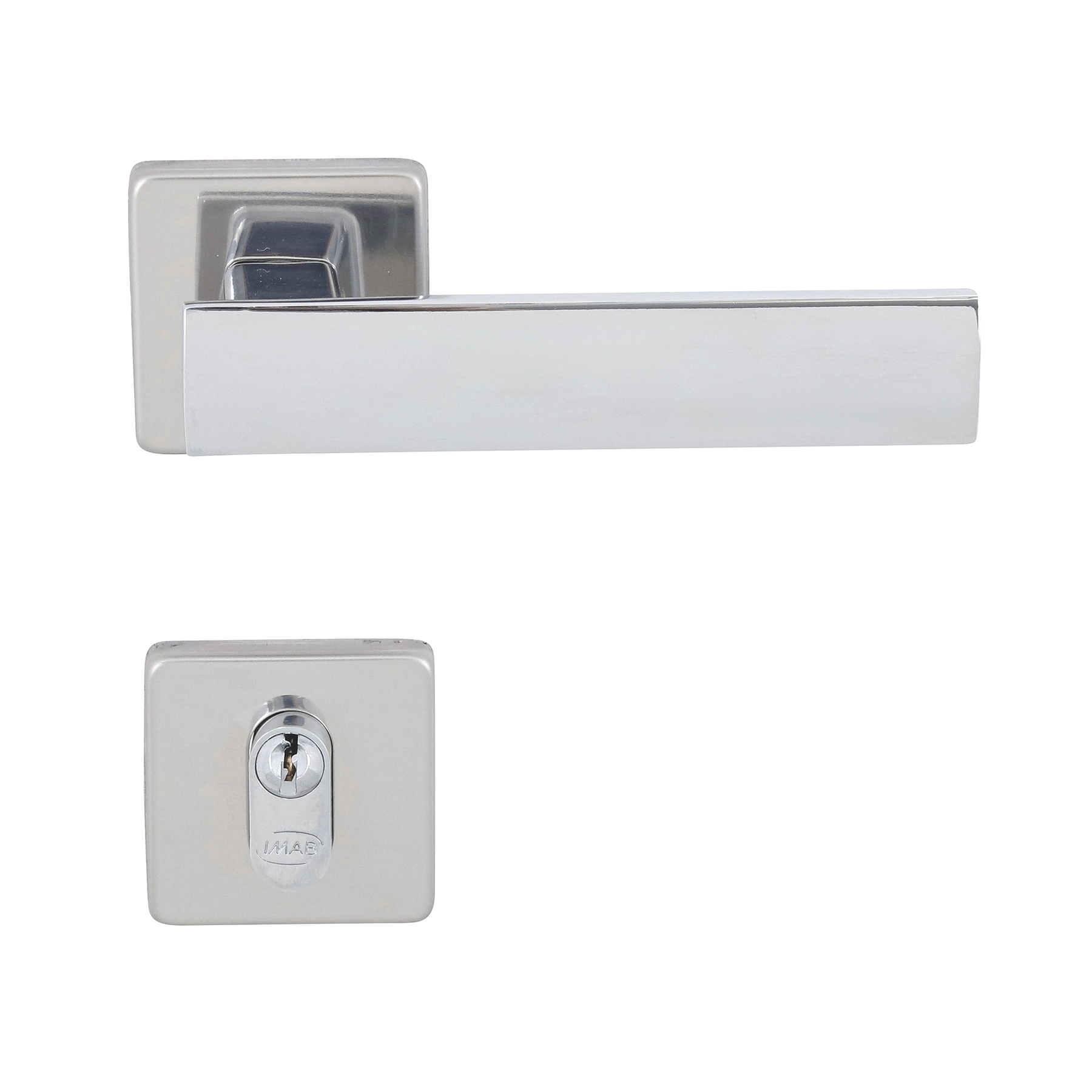 Fechadura para Porta de Entrada Imab Metro Light Cromado 55mm Inox Chave Simples