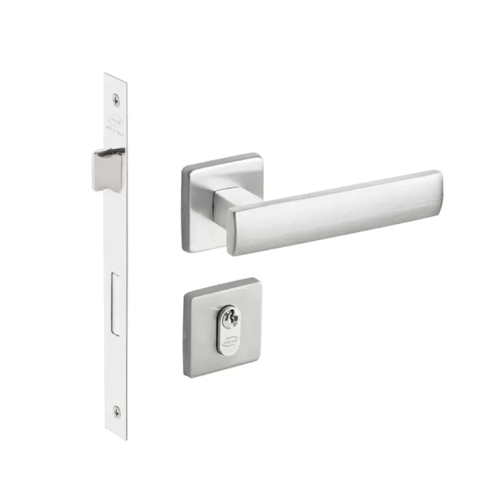 Fechadura Imab Metro Light Cromo Acetinado Chave Externa Máquina 55mm