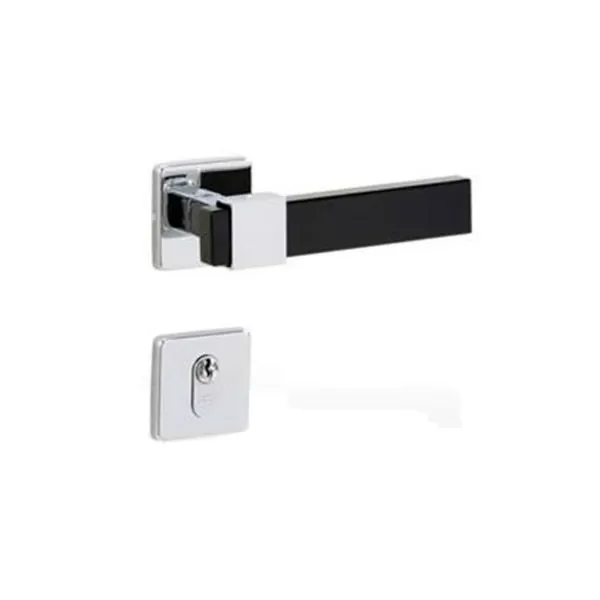 Fechadura para Porta de Entrada Simples Cromado 55mm com Roseta Bruma Imab