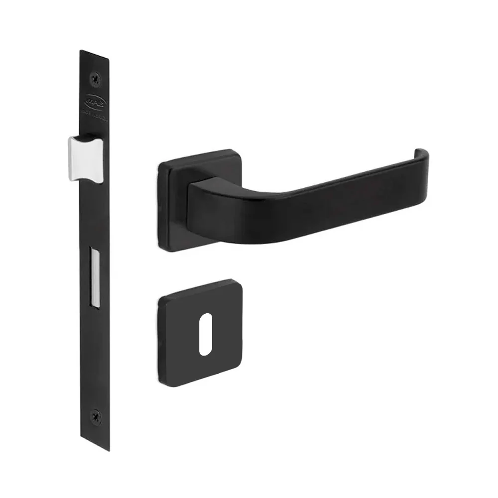 Fechadura Interna Imab Odin Roseta Quadrada Preta  40mm