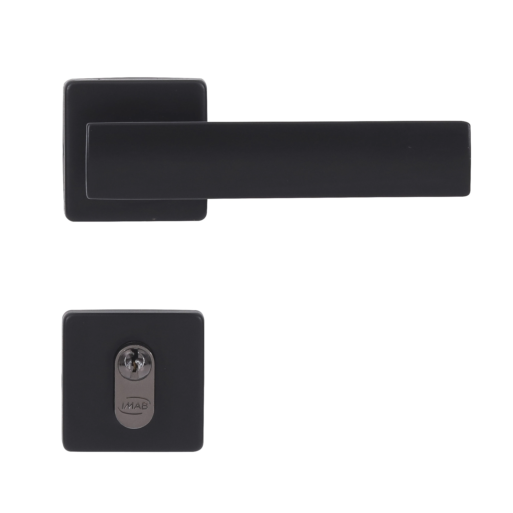 Fechadura para Porta de Entrada Imab Metro Light Preto 55mm Aço Inox Chave Simples