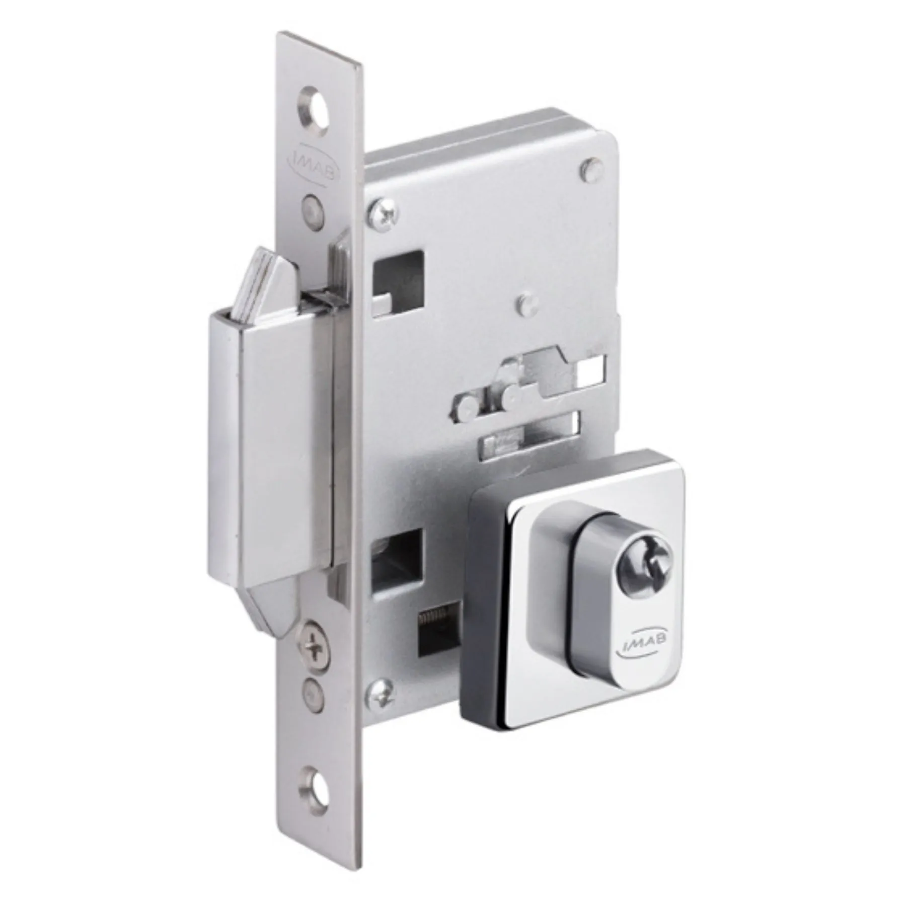Trava Imab Asa de Avião para Porta de Correr Polido 40mm Inox Chave Simples