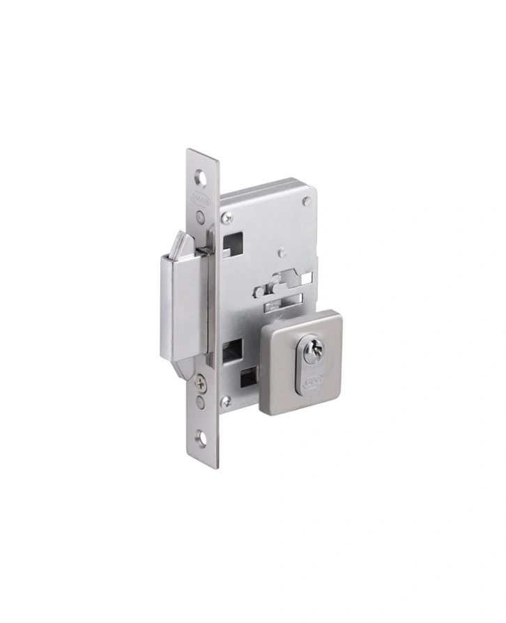 Trava Imab Asa de Avião para Porta de Correr Escovado 40mm Inox Chave Simples