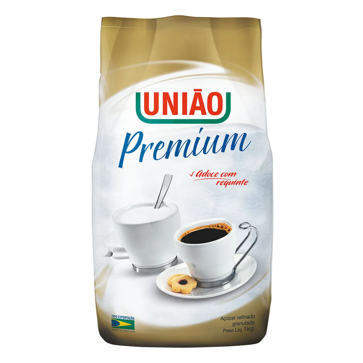 Açúcar Refinado Granulado Premium UNIÃO Pacote 1kg