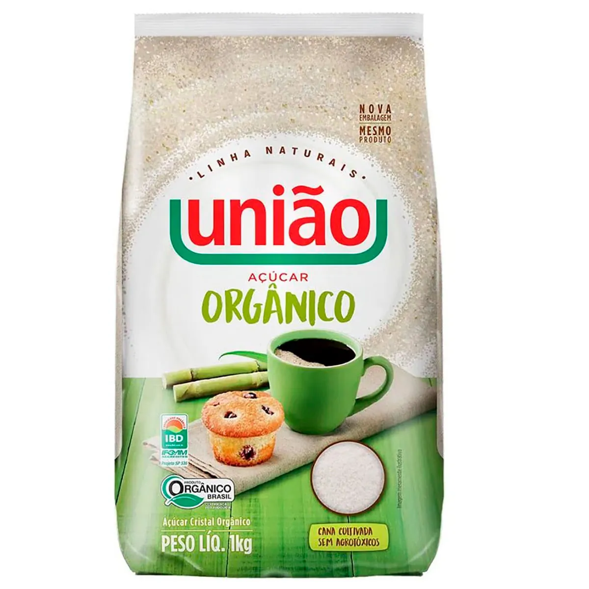 Açúcar Cristal Orgânico União 1Kg