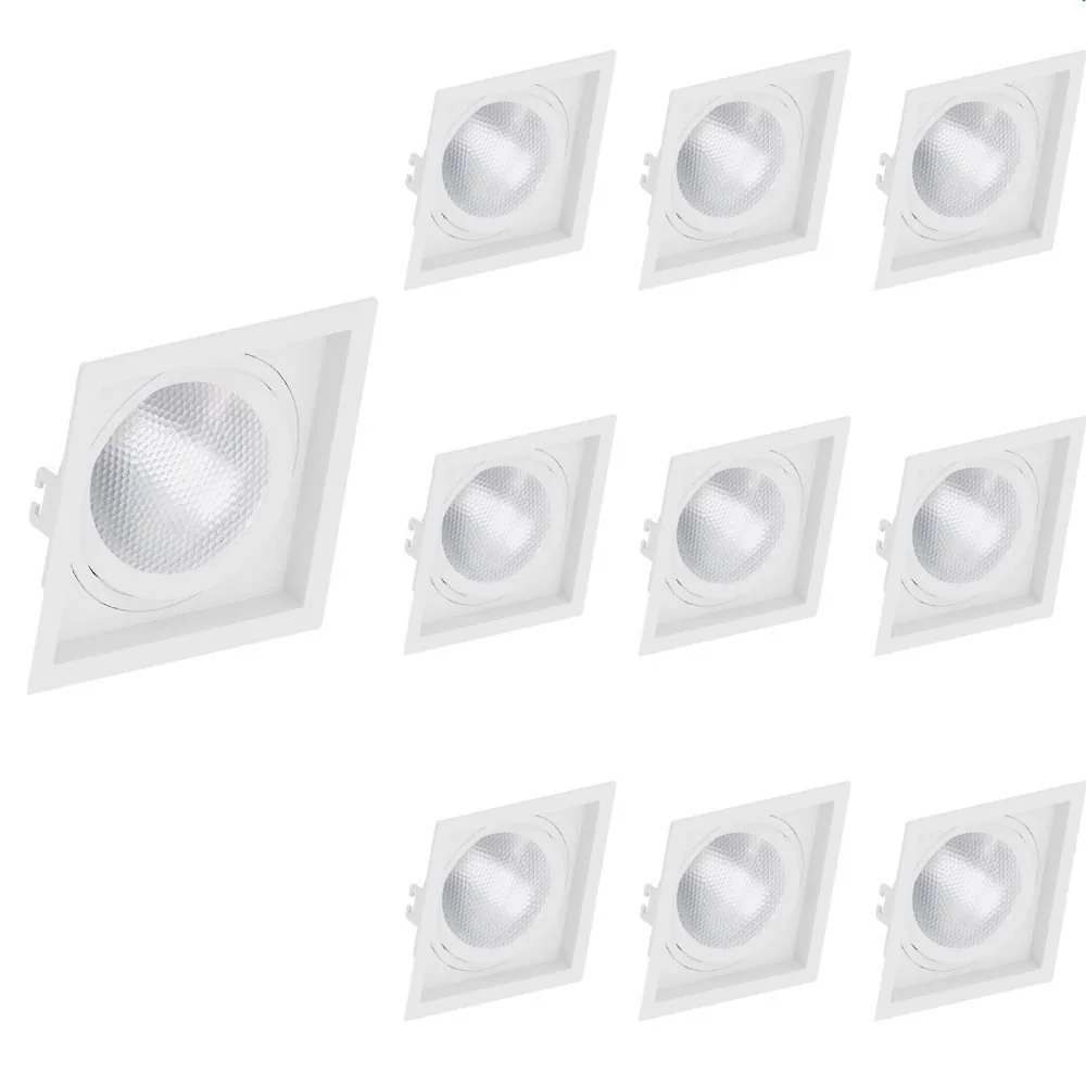10 Spot De Embutir Recuado Save Energy Par 30 E27 Bivolt Branco
