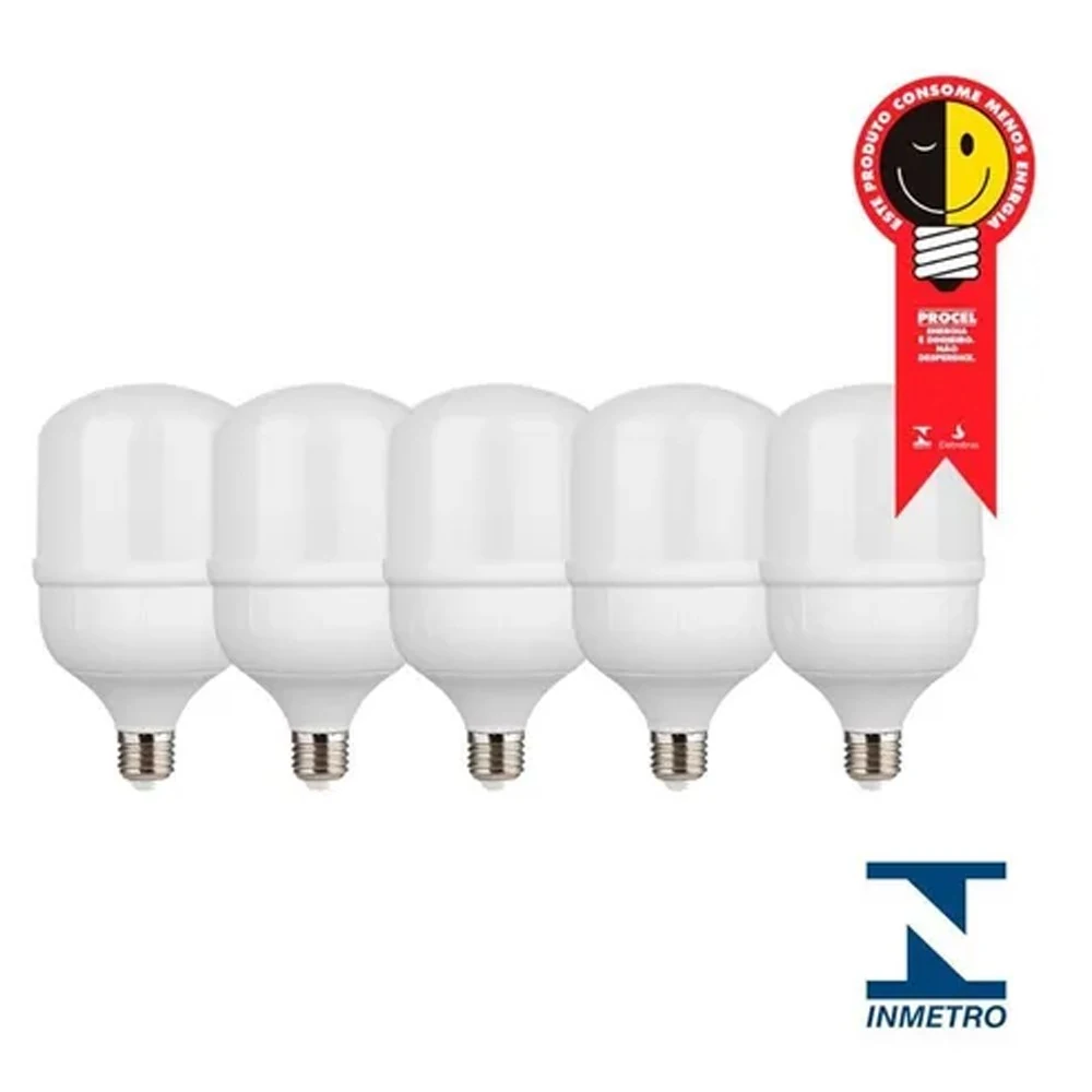 Kit Com 5 Lâmpadas Led Globe E-27 40w 6500k Bivolt Kian