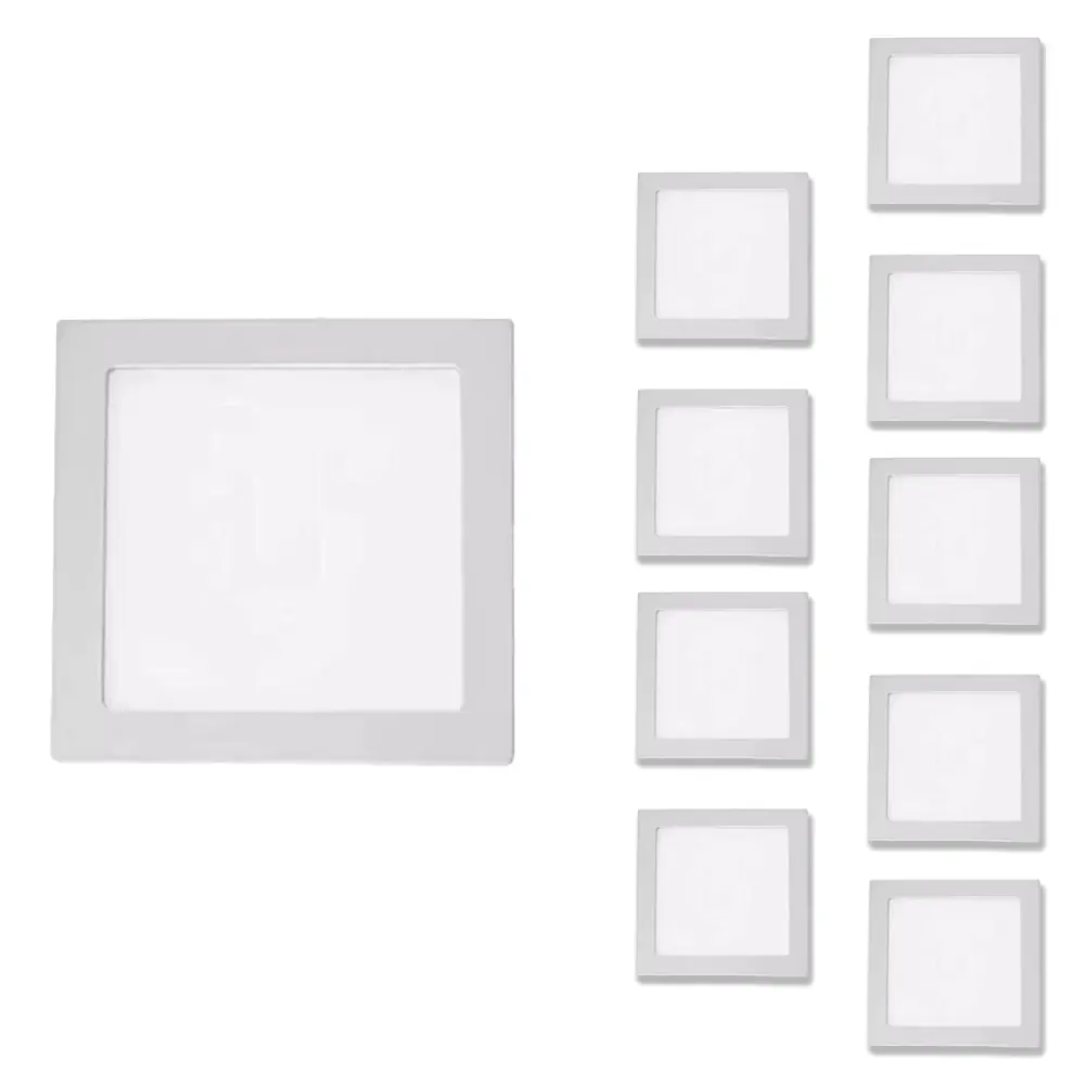 Kit 10 Paineis De Led Plafon Sobrepor 25w Quadrado Branco Frio 6500k