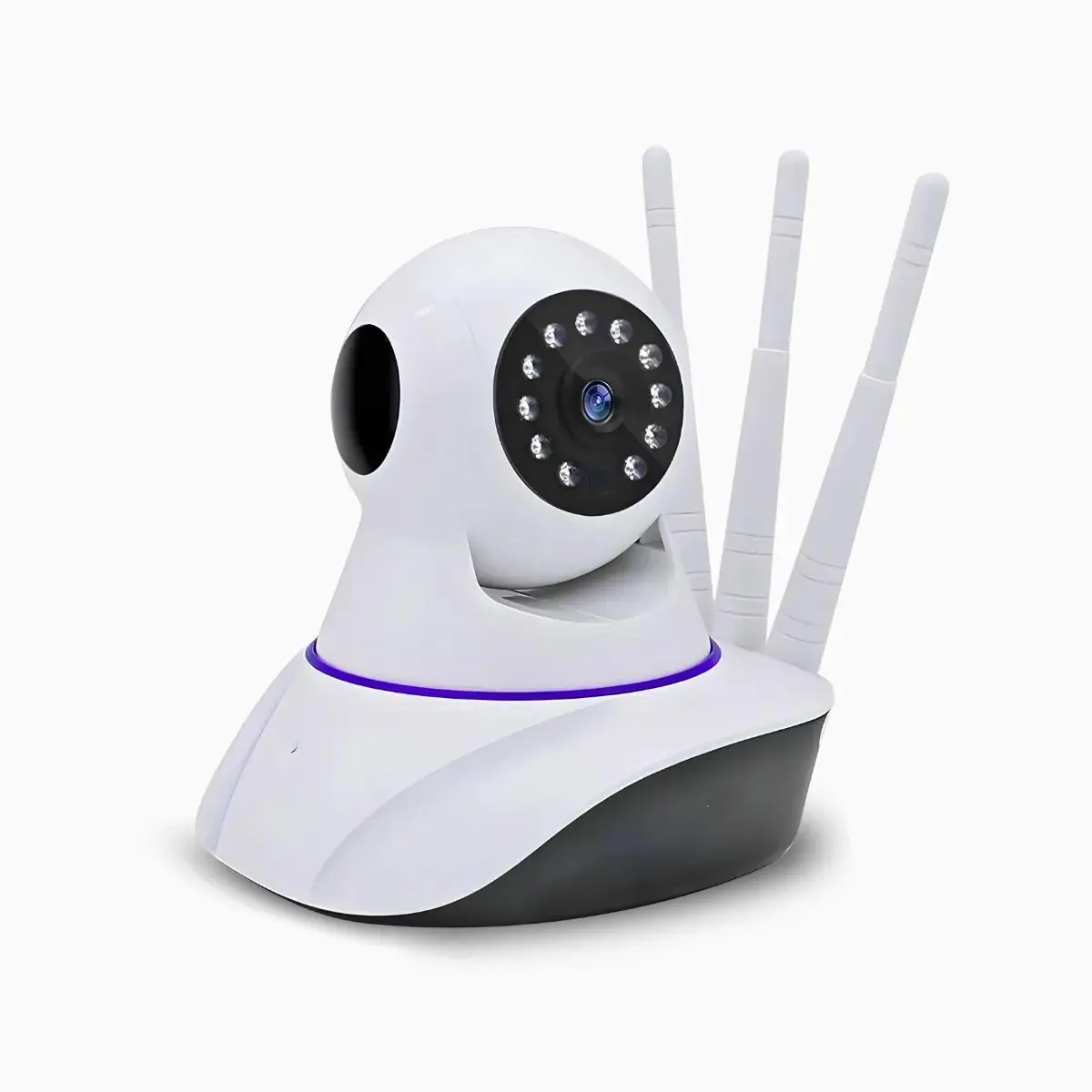Câmera Ip Sem Fio 360° 3 Antenas Hd Wifi Visão Noturna Alarm