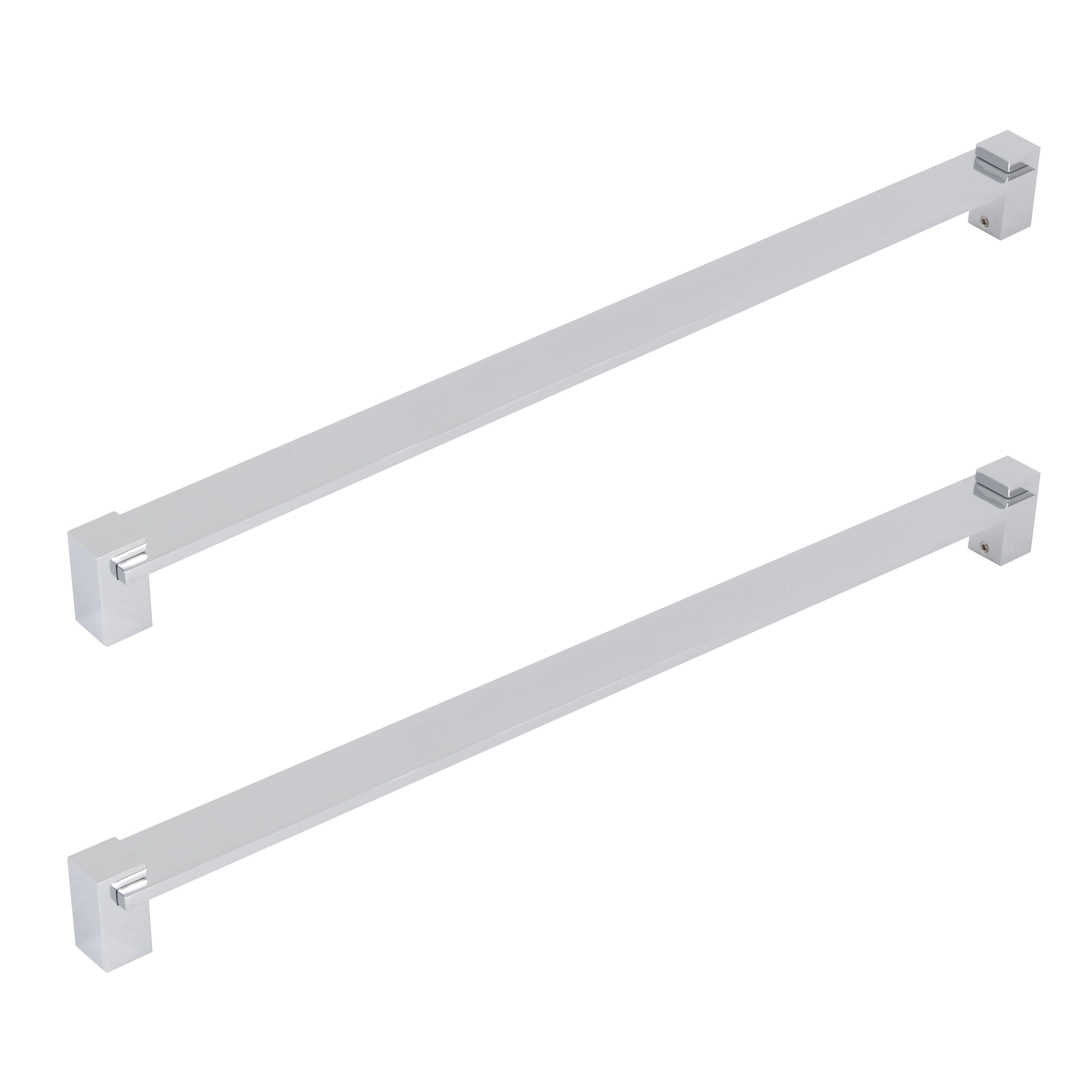 Puxador para Porta de Madeira e Vidro Barra Reta 60cm Alumínio Cromado