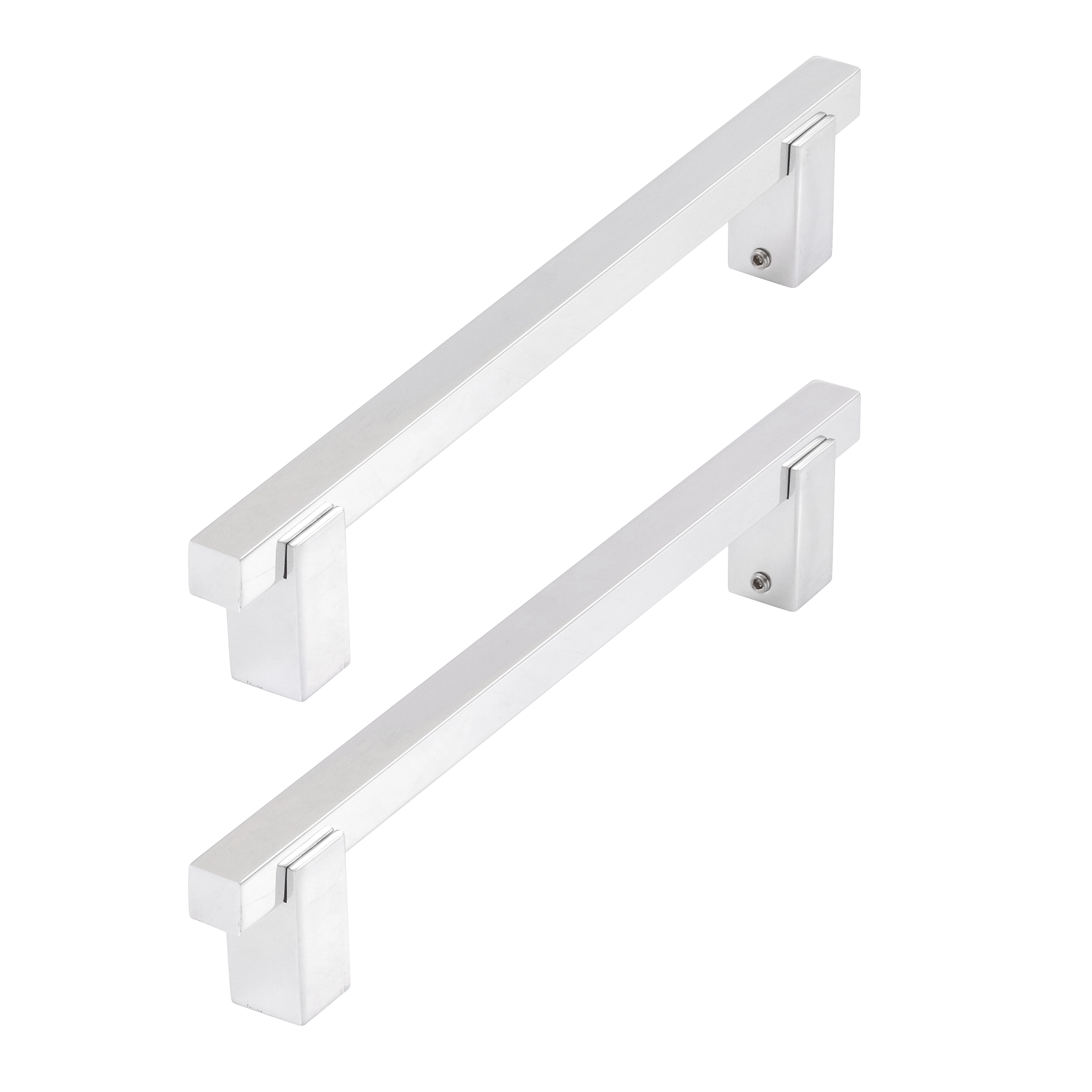 Puxador para Porta de Madeira e Vidro Barra Reta 30cm Alumínio Polido