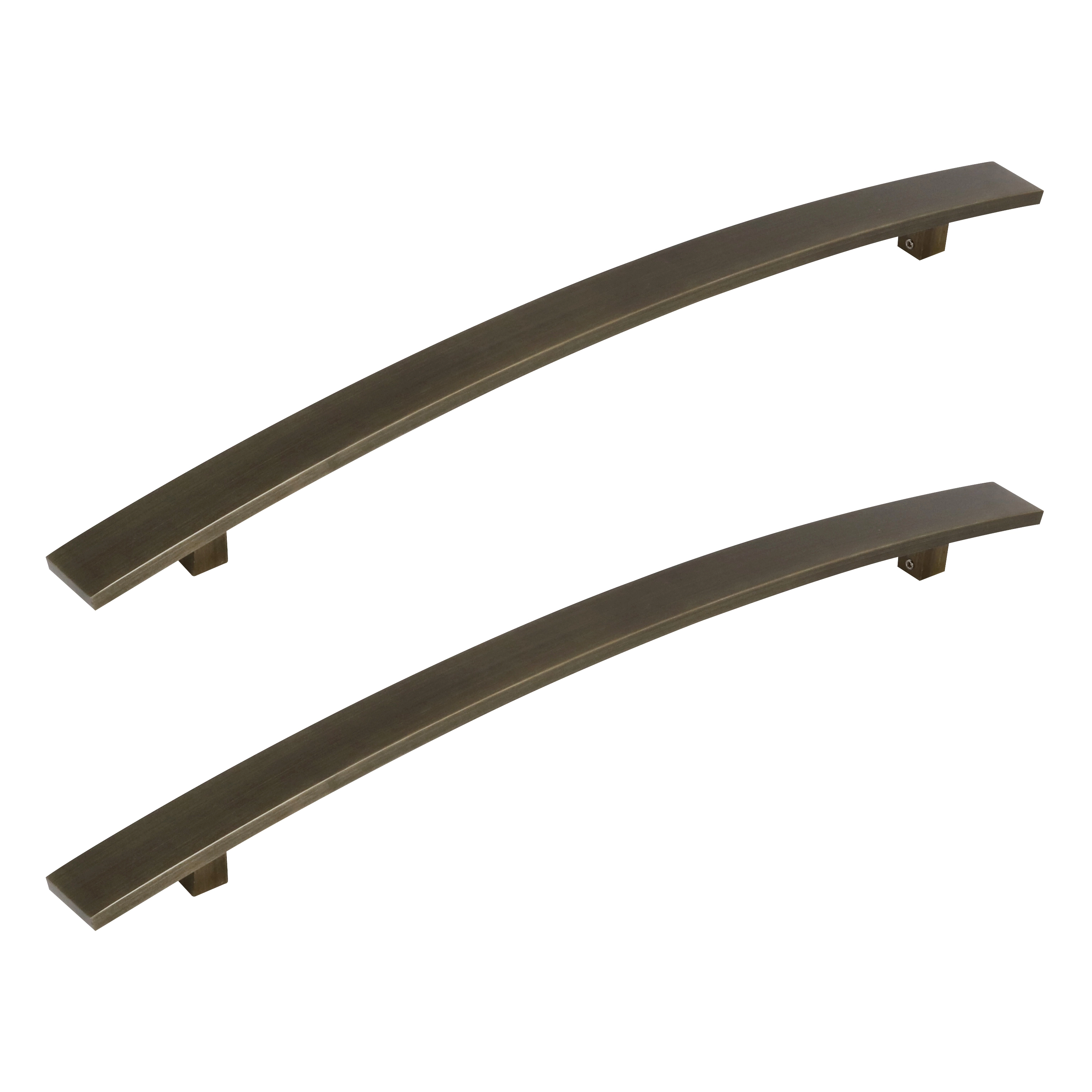 Puxador para Porta de Madeira e Vidro Barra Curva 60cm Alumínio Oxidado