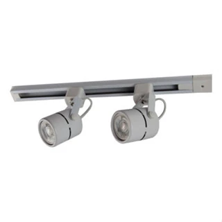 Kit Trilho 50cm Branco C/ 2 Spots 127v Gu10 E Lâmpada Branco Quente Dimerizável