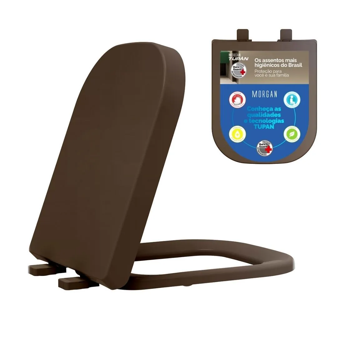 Assento Deca Piano Marrom Fosco Resina Tf Soft Close Tupan