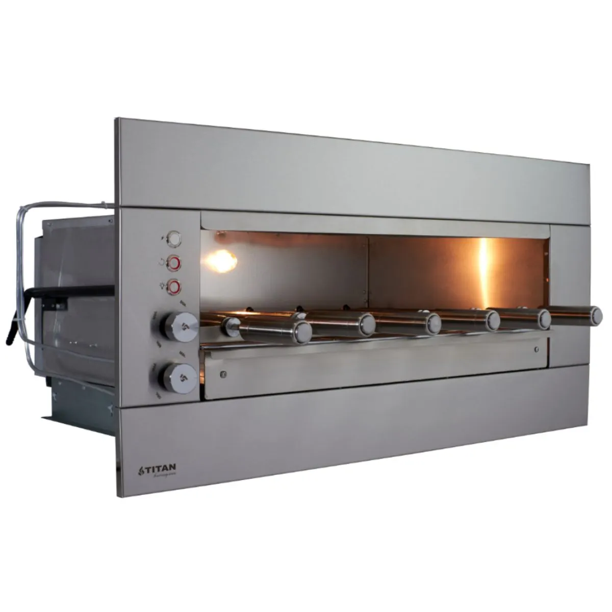 Churrasqueira De Embutir A Gás 6 Espetos Painel Liso Glp 220v Suprema
