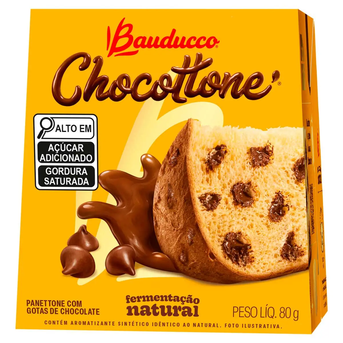 Mini Panetone com Gotas de Chocolate Bauducco 80g