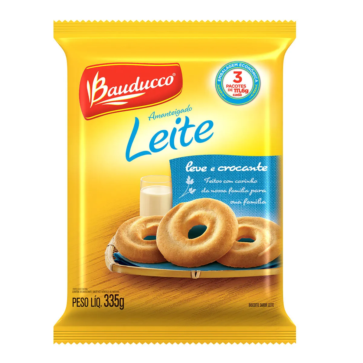 Biscoito Amanteigado de Leite Bauducco 335g