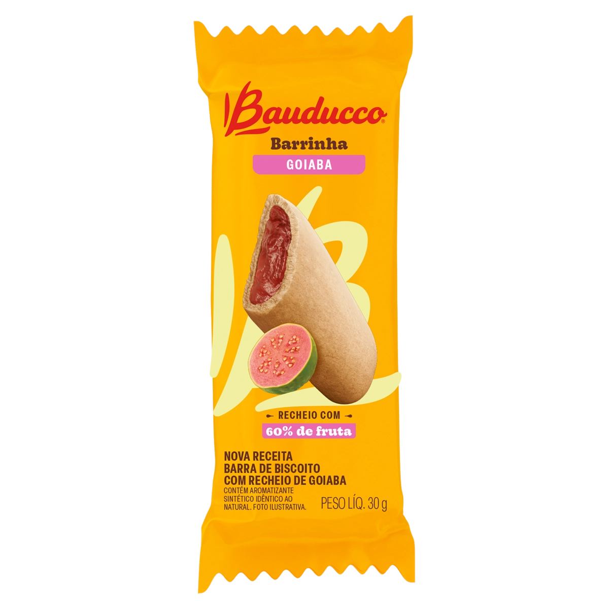 Biscoito Recheio Goiabinha Bauducco Barrinha Pacote 30g
