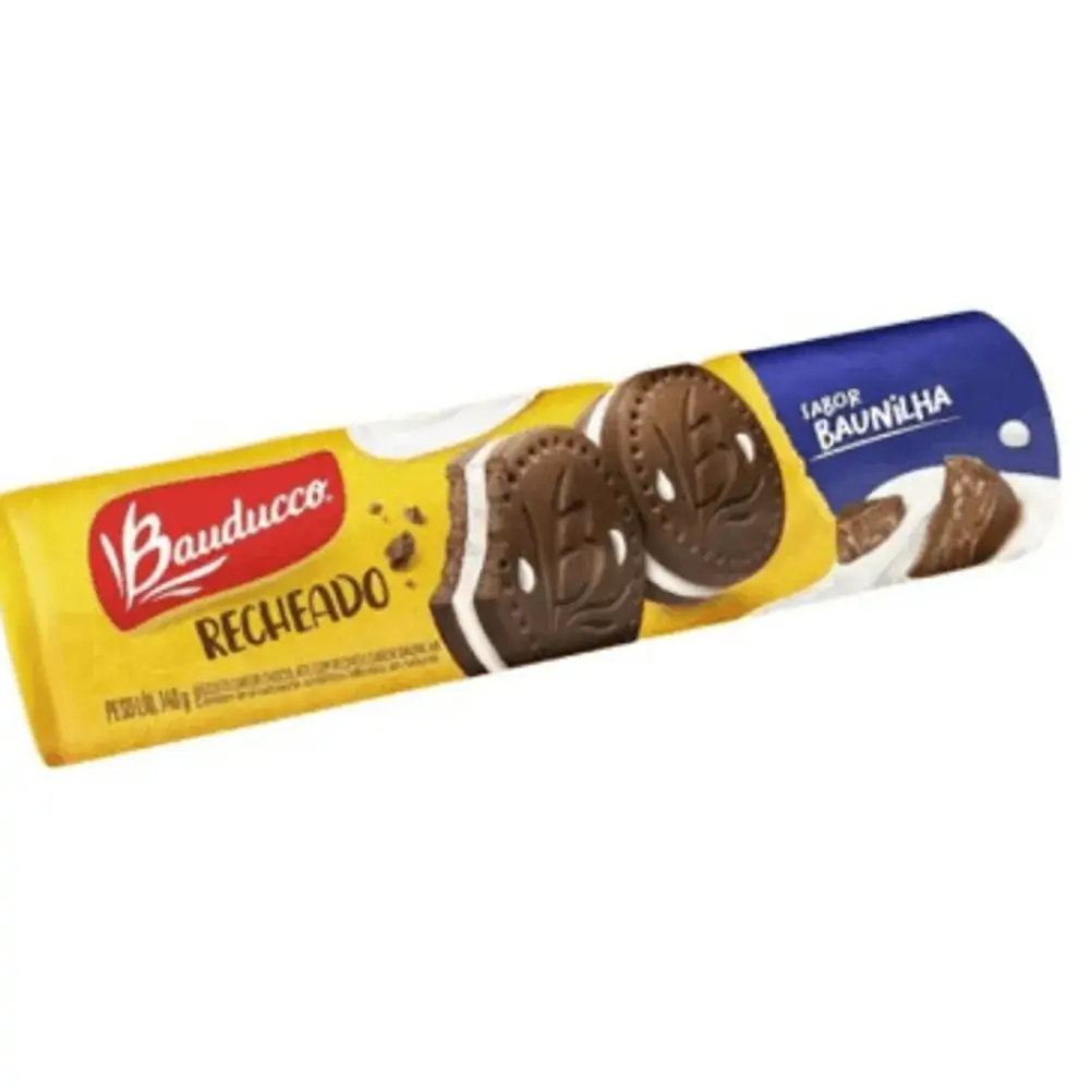 Biscoito Recheado de Chocolate Bauducco Bob Esponja 140g