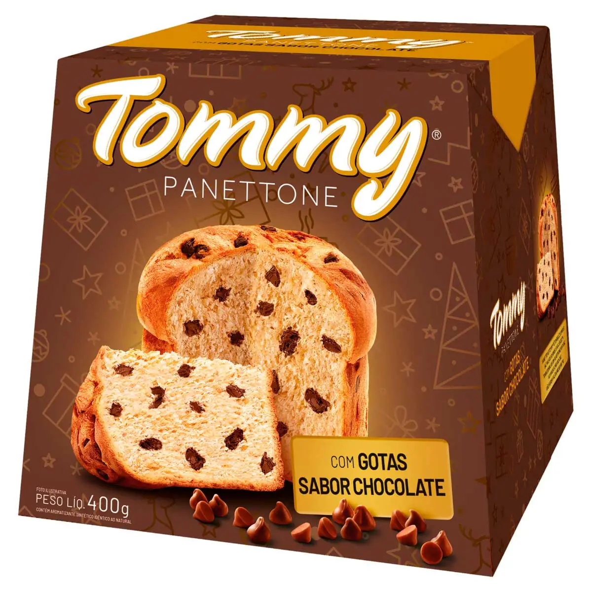Panetone com Gotas de Chocolate Tommy 400g
