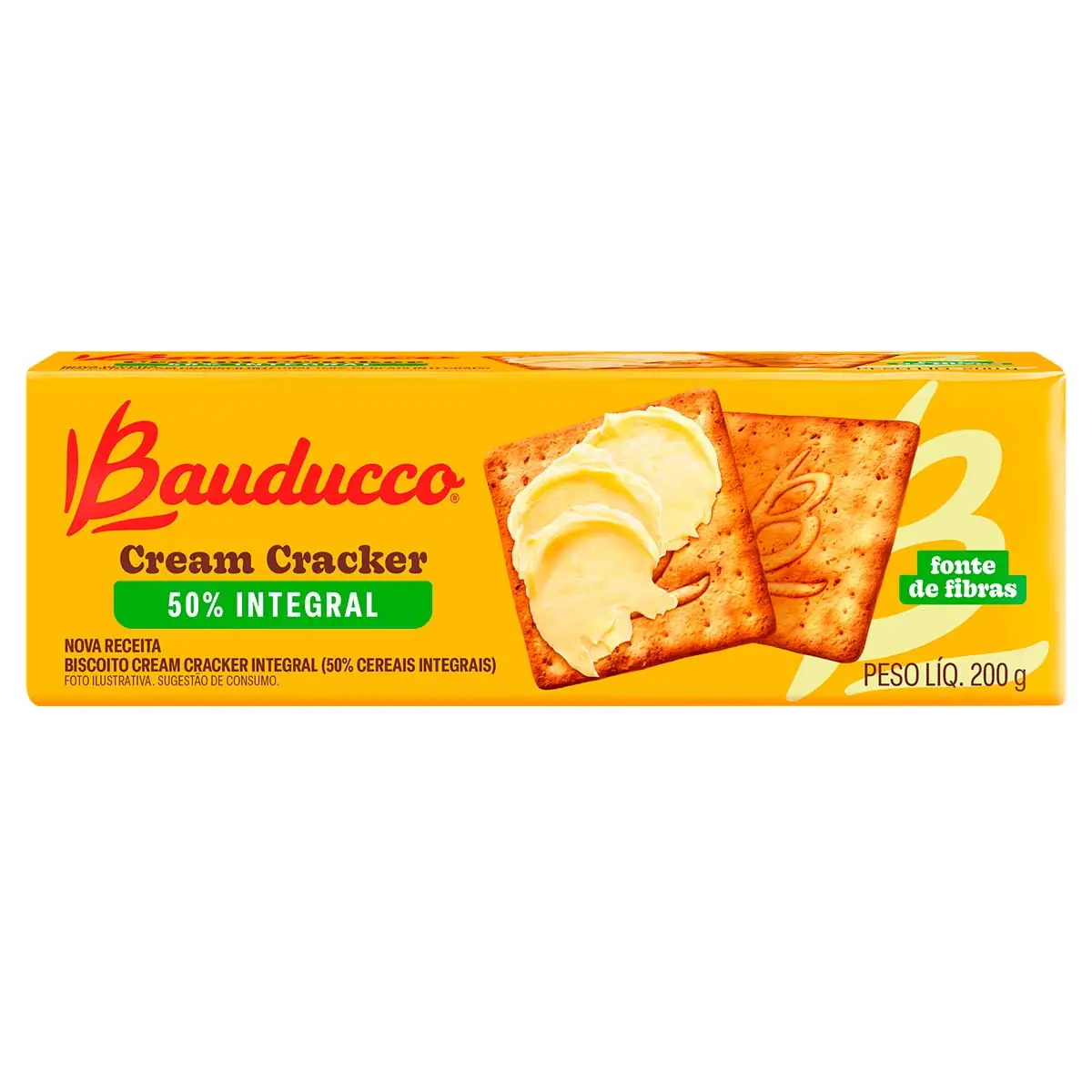 Biscoito Cream Cracker Integral Bauducco Levíssimo 200g