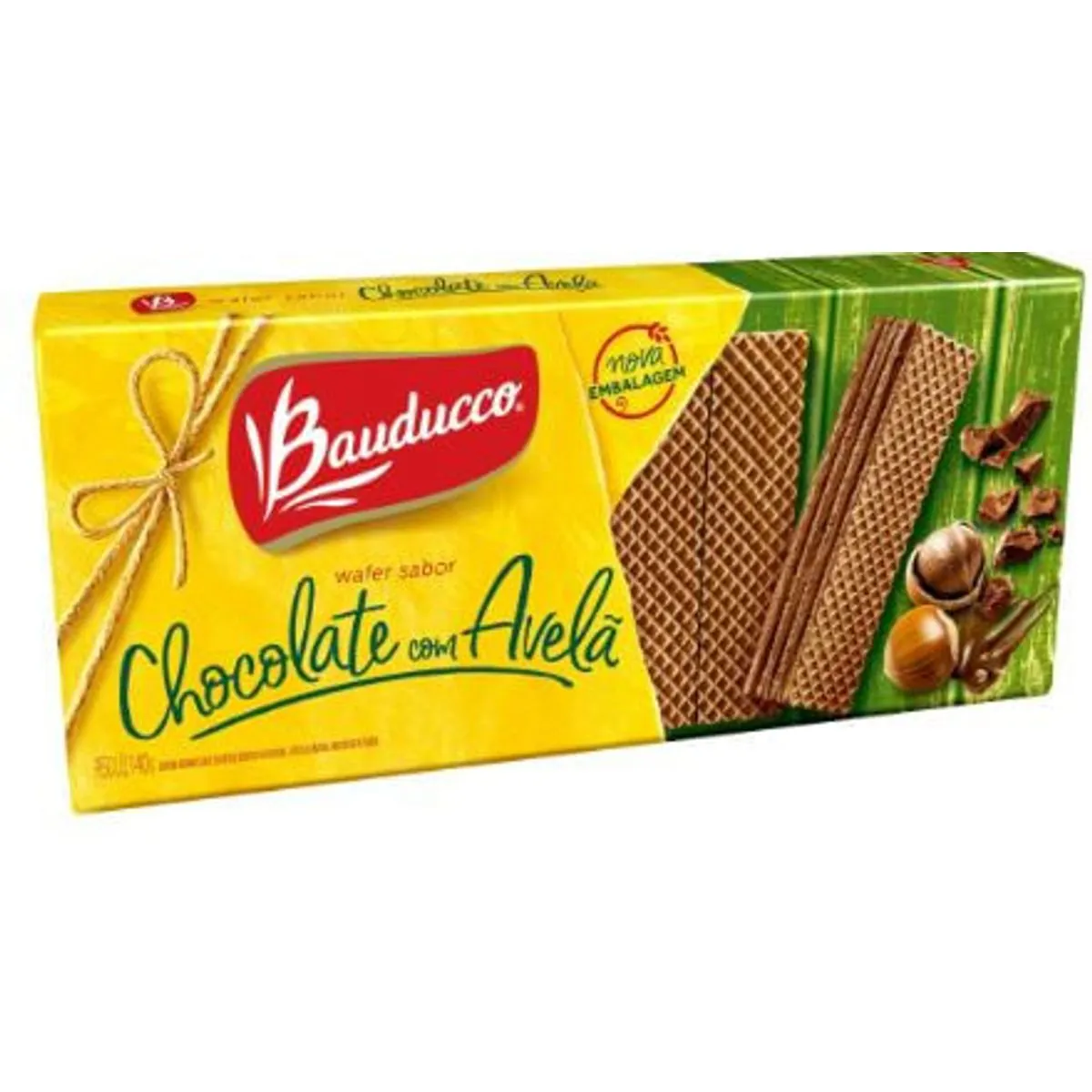 Biscoito BAUDUCCO Wafer de Chocolate com Avelã Pacote 140g