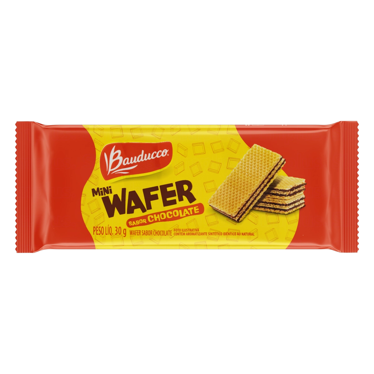 Minibiscoito Wafer Recheio Chocolate Bauducco Pacote 30g
