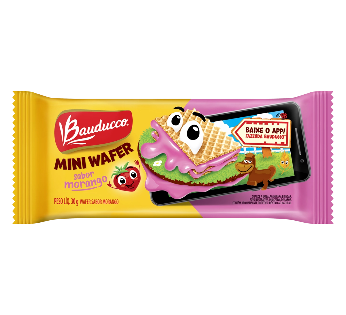 Biscoito Wafer Bauducco Morango