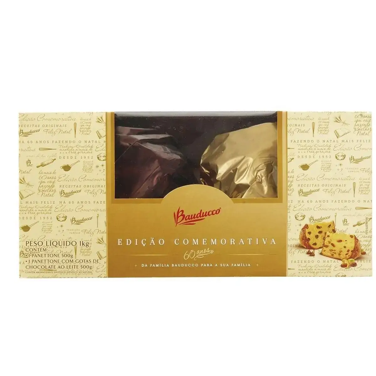 Panettone Edição Comemorativa Clássicos BAUDUCCO Caixa 1kg