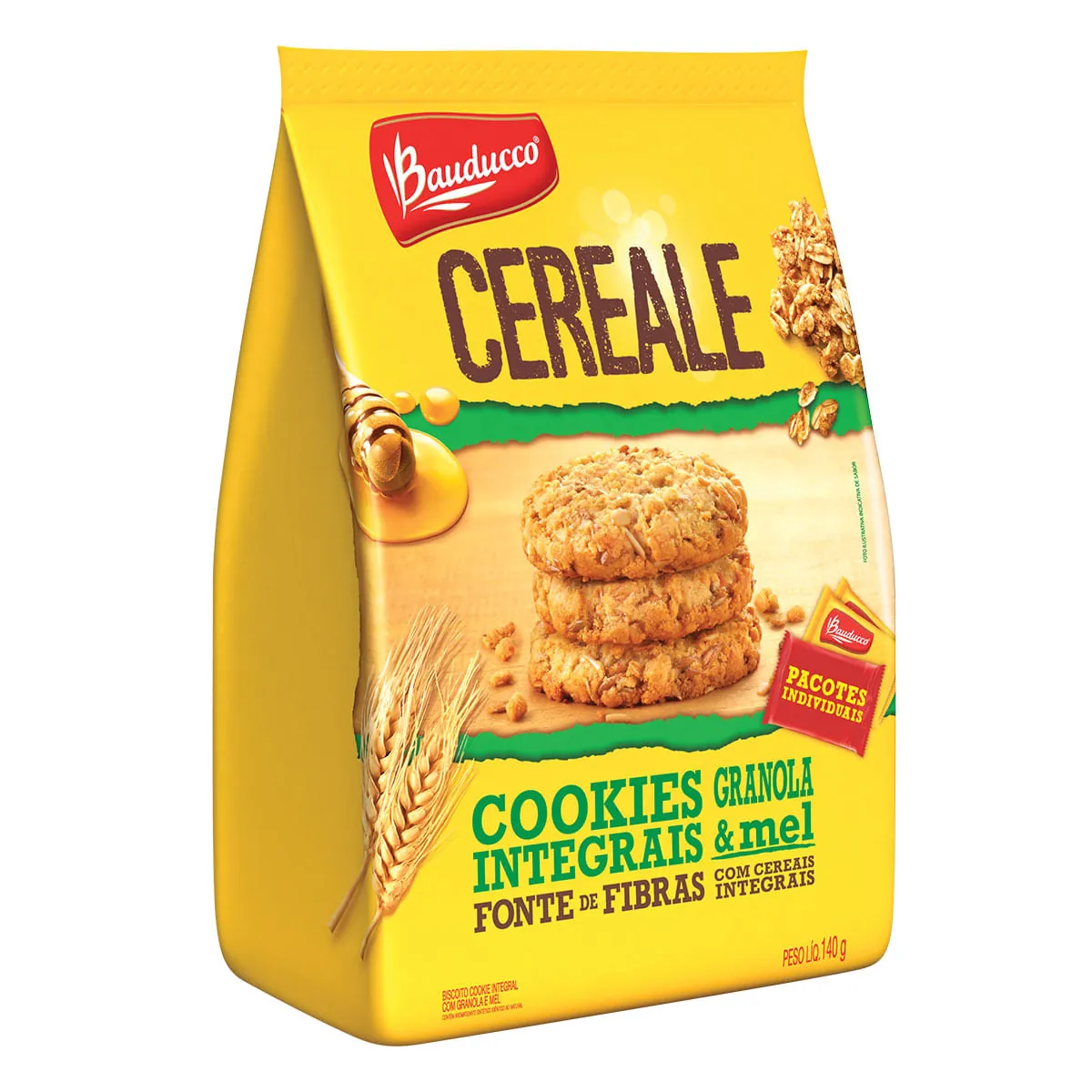Biscoito Cookie Integral Granola Mel Bauducco Cereale Pacote 140g