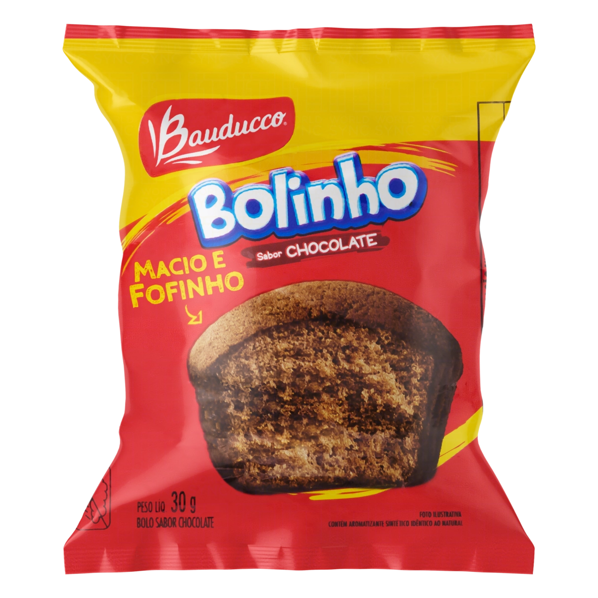 Bolinho Baunilha Recheio Chocolate Bauducco Pacote 40g