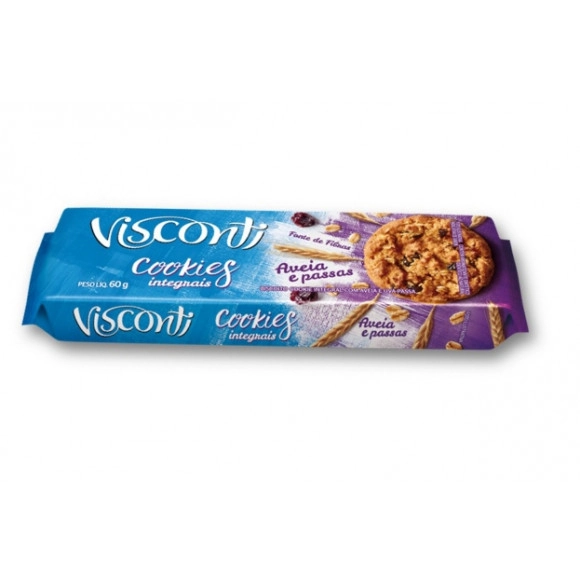 Cookies Visconti Integral Aveia/passas 60g