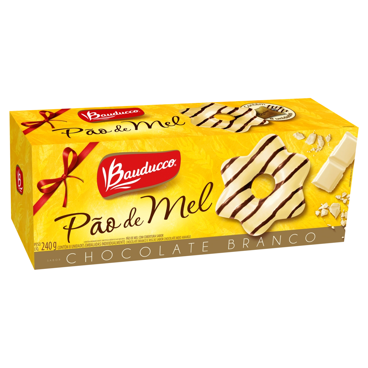 Pão De Mel BAUDUCCO Cobertura De Chocolate Branco Caixa 240g