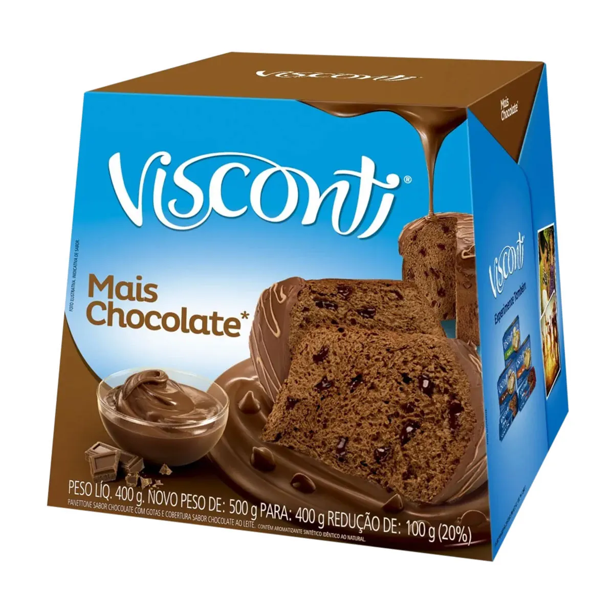 Panettone Visconti 400g Gotas Mais Chocolate
