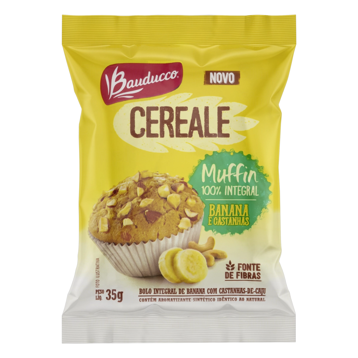 Muffin Integral Banana E Castanhas Bauducco Cereale Pacote 35g