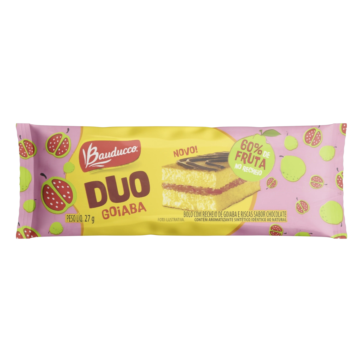 Bolo Recheio Goiaba Bauducco Duo Pacote 27g