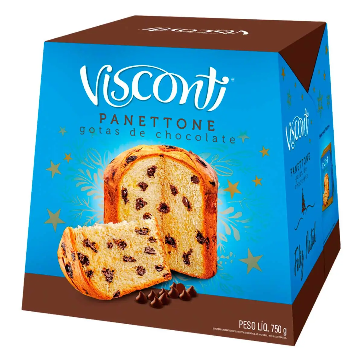 Panetone com Gotas de Chocolate Visconti 750g