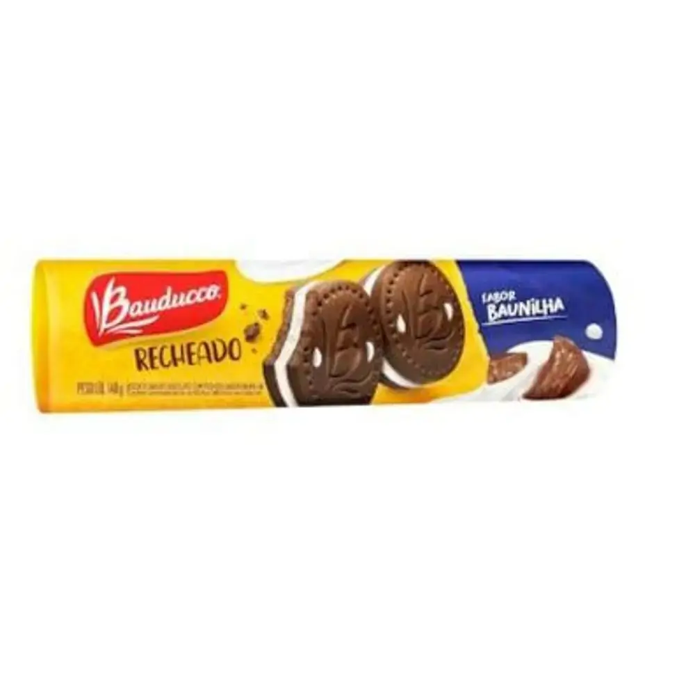 Biscoito Recheado Sabor Baunilha Bauducco Pacote 140g