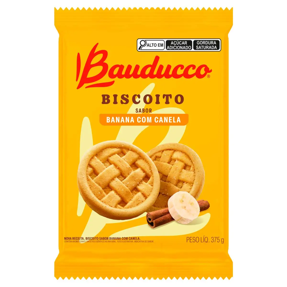Biscoito Banana com Canela Bauducco 375g
