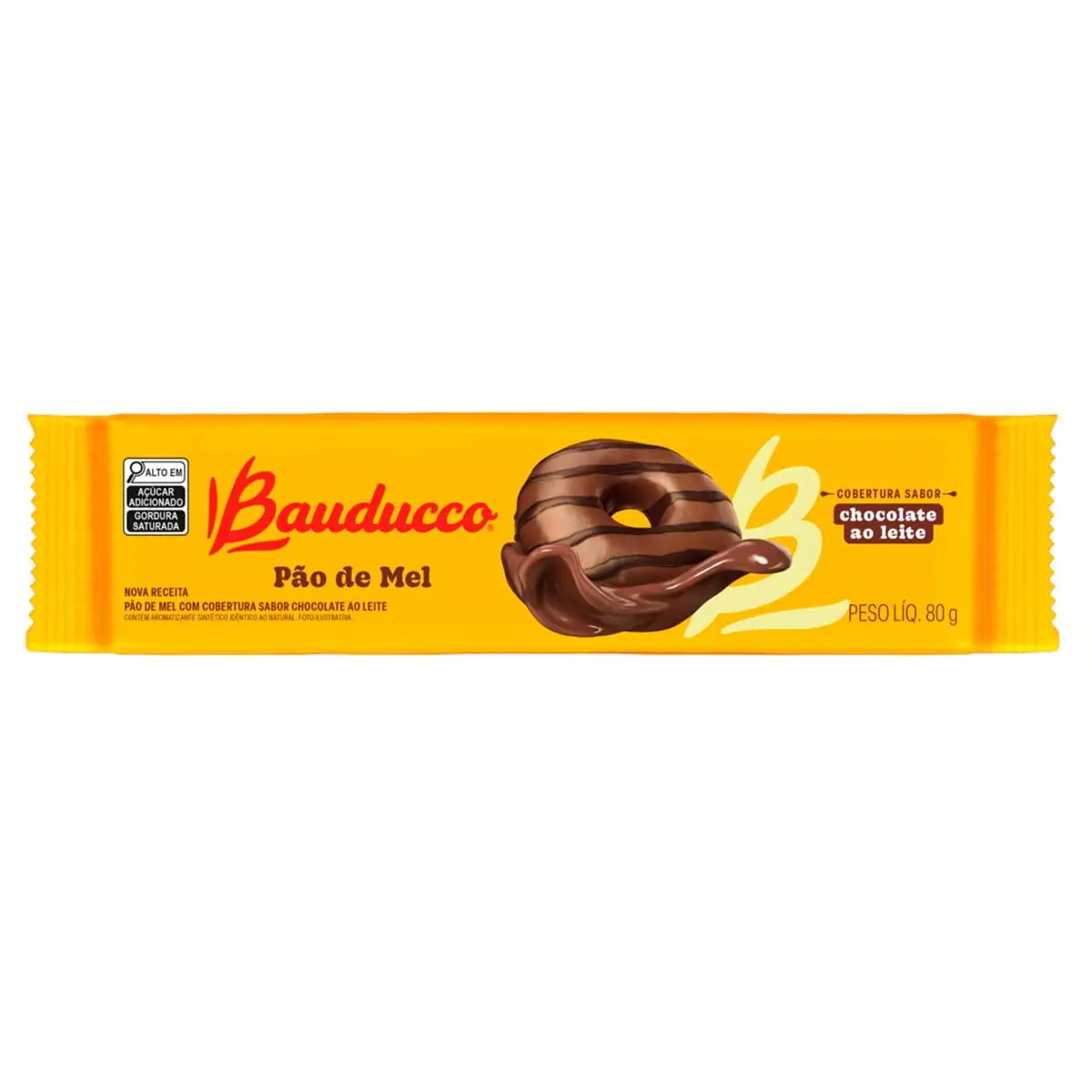 Pão de Mel Cobertura Chocolate ao Leite Bauducco Pacote 80g