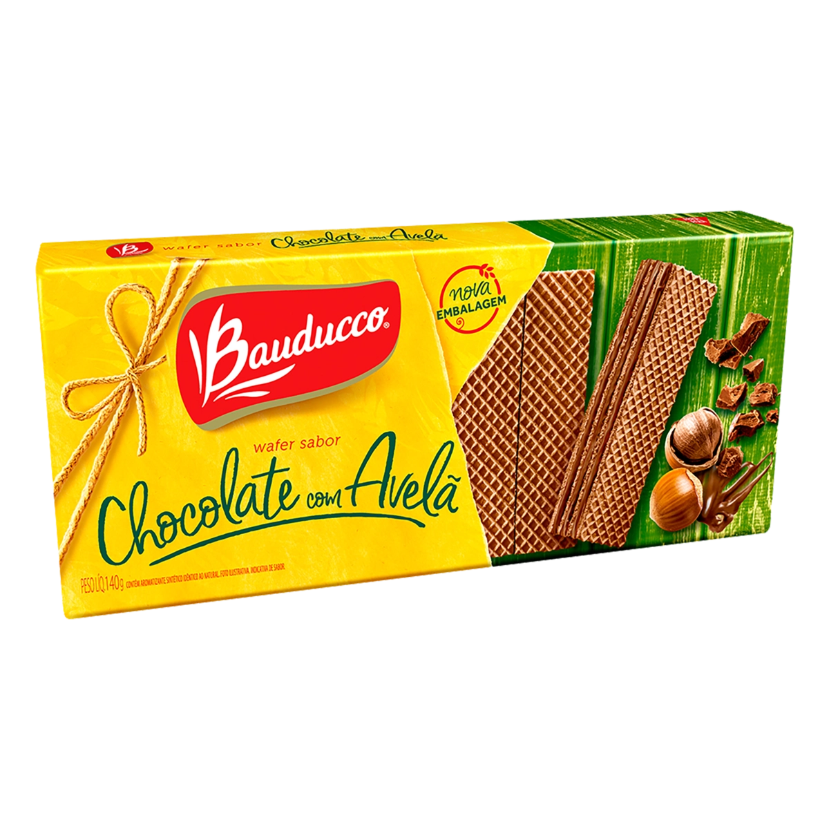 Biscoito Wafer Recheio Chocolate Com Avelã Bauducco Pacote 92g