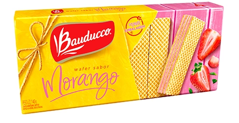 Biscoito Wafer Recheio Morango Bauducco Pacote 92g