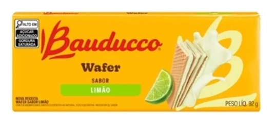 Biscoito Wafer Recheio Limão Bauducco Pacote 92g