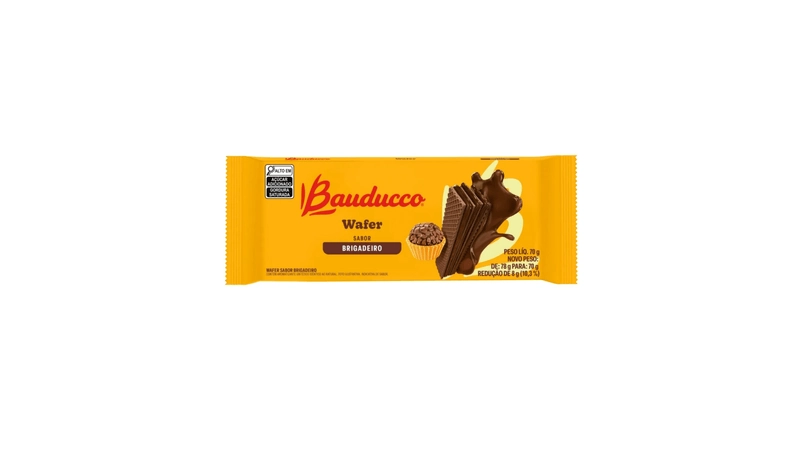 Biscoito Wafer Recheio Brigadeiro Bauducco Pacote 70g